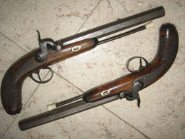 Belgium - 1850 Longue Elegante Et Fine Paire De Pistolets De Duel - Duel - Percussion - Pistol - 12 Mm - Andere