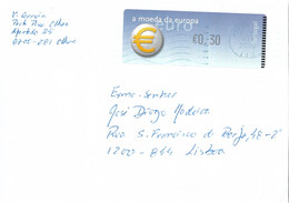 Portugal Cover With Euro ATM Stamp - Maschinenstempel (EMA)