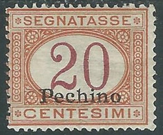 1917 CINA PECHINO SEGNATASSE 20 CENT MH * - RF38 - Peking