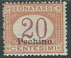 1917 CINA PECHINO SEGNATASSE 20 CENT MH * - RF38-3 - Pekin