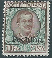 1917-18 CINA PECHINO FLOREALE 1 LIRA MH * - RF38-5 - Pekin