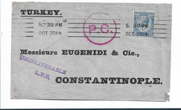 GB-G011 / GROSSBRITANNIEN - Firmenbrief Nach Constantinopel, Wegen Krieg 1914 Nicht Auslieferbar L.P.. Mit Zensurvermerk - Covers & Documents