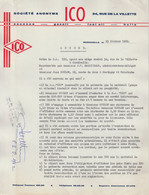 Facture / Document -  Société ICO / Essence-Gasoil-Fuel Oil -Huile - Marcinelle - 1962 - 1950 - ...