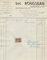 Facture / Document - Luc Rousseau / Fers & Fils Pour Clotures - Clermont - 1953 - 1950 - ...
