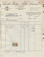 Facture / Document - Société Belge Alfa-Laval - Bruxelles - 1953 - 1950 - ...
