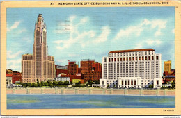 Ohio Columbus New Ohio State Office Building And A I U Citadel 1943 Curteich - Columbus