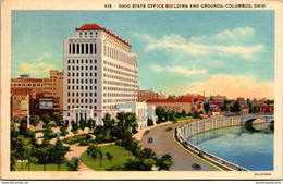 Ohio Columbus Ohio State Office Building And Grounds 1946 Curteich - Columbus