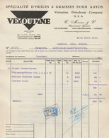 Facture / Document - Veloutine Petroleum Company / Huiles,Graisses Pour Autos - Mont-sur-Marchienne- 1949 - 1900 – 1949