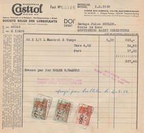 Facture / Document - Castrol /Motor Oil -Société Belge Des Lubrifiants - Bruxelles - 1950 - 1950 - ...