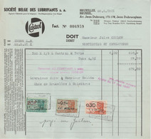 Facture / Document - Société Belge Des Lubrifiants Castrol - Bruxelles - 1951 - 1950 - ...