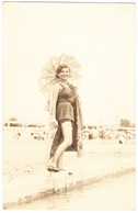 Antique Photo - PC Size - Balatonalmádi - Hungary - Lady With Sun Umbrella - Old (before 1900)