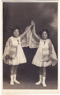 Antique Photo - PC Size - Romania - Twins On Graduation Day - Old (before 1900)
