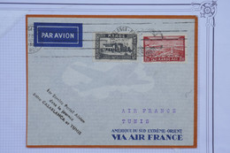 AX10 MAROC  BELLE LETTRE  1938 1ER VOL NUIT CASABLANCA TUNIS  +AFFRANCH. INTERESSANT - Posta Aerea