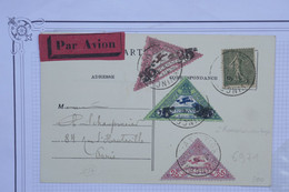 C FRANCE   BELLE CARTE RR 1924 +VIGNETTE MEETING VINCENNES SURCHARGES  +AFFRANCH.PLAISANT - 1960-.... Storia Postale