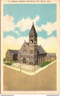 Iowa Des Moines St Ambrose Cathedral And Rectory 1942 - Des Moines