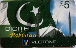 DIFFERENT : VEC02 5L Vectone DIGITEL PAkistan Pakistan Flag Mosque USED - Sonstige & Ohne Zuordnung