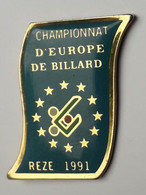 AN452 Pin's Championnat D'Europe De Billard à Rezé 1991 Loire Atlantique Achat Immédiat - Biliardo