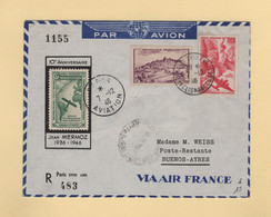 10e Anniversaire Mort De Mermoz - Vol Paris Buenos Ayres - 7-12-1946 - 1960-.... Storia Postale