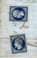 1856 Timbres  Empire ENTETE FORGES D AUDINCOURT Doubs  Forges D’Undervelier Par Porrentruy Suisse Fontes De Courrendlin - 1849-1876: Période Classique