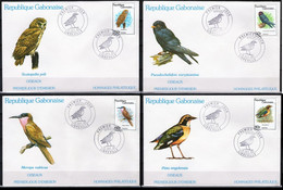Gabon 1980, Birds, Owl, 4FDC - Songbirds & Tree Dwellers