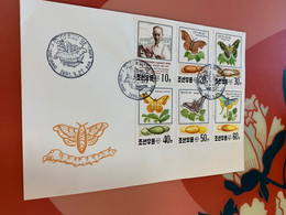 Korea Stamp FDC Covers Perf Butterflies Butterfly Insects - Korea (Noord)