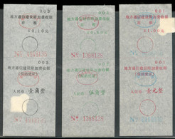 CHINA PRC - ADDED CHARGE LABELS.  Three (3) Labels Of SICHUAN Prov. D&O # 24-0488 , 24-0489, 24-0490. - Postage Due