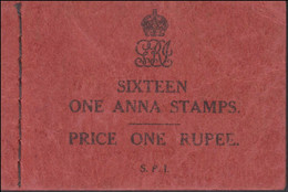 INDIA 1937 1 Re VERY RARE COMPLETE BOOKLET 1a CARMINE X 16 SG SB 22 British (**) Inde Indien MNH - Altri & Non Classificati