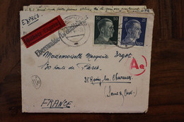 Allemagne France 1944 Eberswalde LAGER Censure Ae Cover Reich STO Reich GEMEINSCHAFTSLAGER Exprès Flamme - Oorlog 1939-45