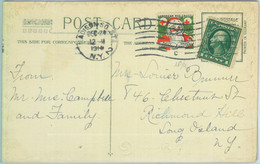 86709 - USA - Postal History - Poster Stamp On POSTCARD 1914 - XMAS RED CROSS - Croix-Rouge