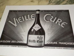 ANCIENNE PUBLICITE LIQUEUR VIELLE CURE 1938 - Alcools