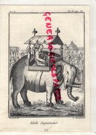 ELEPHANTS- ELEPHANT- GRAVURE ANCIENNE IDOLO IAGANNAT - FERRARIO- L. MICHELETTI- RARE - Estampes & Gravures