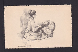 50 C. Überdruck-Bild-Ganzsache "Frau Bei Handarbeit - Spitzen" - Ungebraucht - Textiel