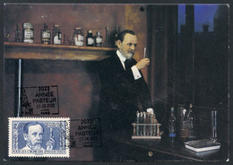 FRANCE (2022) Carte Maximum Card - Louis Pasteur, Année Pasteur, Pour Les Chômeurs Intellectuels, Laboratory, Test Tube - 2020-…