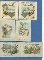 Lille Lervilles Chicorée Cremiere Bel Ensemble 6 Chromos Calendrier 1888 Argent  Paysage Hiver - Small : ...-1900