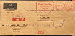 PAKISTAN-CHINA-1993, ADVERTISING COVER, USED TO CHINA, RABBI TRADING, KARACHI GPO METER , RED FRANKING, SHANGHAI CITY CA - Pakistan