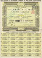 Titre De 1882 - Société Anonyme Des Tramways à Vapeur De La Province D'Alexandrie - Haute Italie - - Bahnwesen & Tramways
