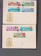 HUNGARY - 1967 - DANUBE SHIPS SET OF 7 ON 2 ILLUSTRATED FDCS - Lettres & Documents
