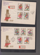 HUNGARY - 1966 - GARDEN FLOWERS SET OF 9 ON  2 ILLUSTRATED FDCS POSTALLY USED TO ISRAEL - Briefe U. Dokumente