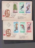 HUNGARY - 1966 -   FOREST BIRDS SET OF 6 ON 2  ILLUSTRATED FDC - Brieven En Documenten