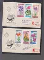 HUNGARY - 1966 -   FLOWERS  SET OF 6 ON 2  ILLUSTRATED FDC - Lettres & Documents