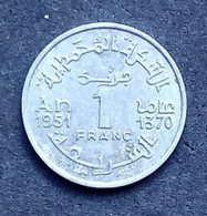 Maroc - Pièce De 1 Franc 1370 (1951),  Empire Chérifien - Marocco