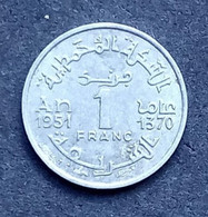 Maroc - Pièce De 1 Franc 1370 (1951),  Empire Chérifien - Morocco