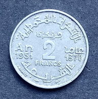 Maroc - Pièce De 2 Francs 1370 (1951),  Empire Chérifien - Marokko