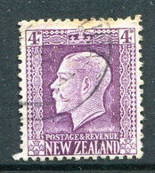 New Zealand 1915-30 KGV - Recess - P.14 X 13½ - 4d Bright Violet Used (SG 422) - Usados