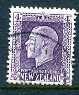 New Zealand 1915-30 KGV - Recess - P.14 X 13½ - 4d Deep Purple Used (SG 422g) - Usati