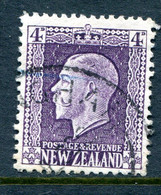 New Zealand 1915-30 KGV - Recess - P.14 X 13½ - 4d Deep Purple Used (SG 422g) - Used Stamps