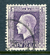 New Zealand 1915-30 KGV - Recess - P.14 X 14½ - 4d Deep Purple Used (SG 422h) - Used Stamps