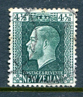 New Zealand 1915-30 KGV - Recess - P.14 X 14½ - 4½d Deep Green Used (SG 423a) - Oblitérés