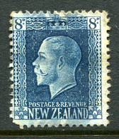 New Zealand 1915-30 KGV - Recess - P.14 X 13½ - 8d Indigo-blue Used (SG 427) - Oblitérés