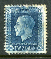 New Zealand 1915-30 KGV - Recess - P.14 X 13½ - 8d Indigo-blue Used (SG 427) - Usati